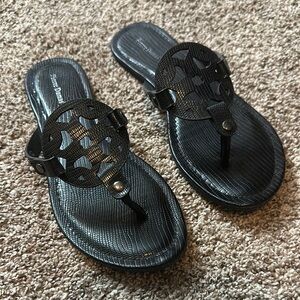 Pierre Dumas Black Thong Sandals